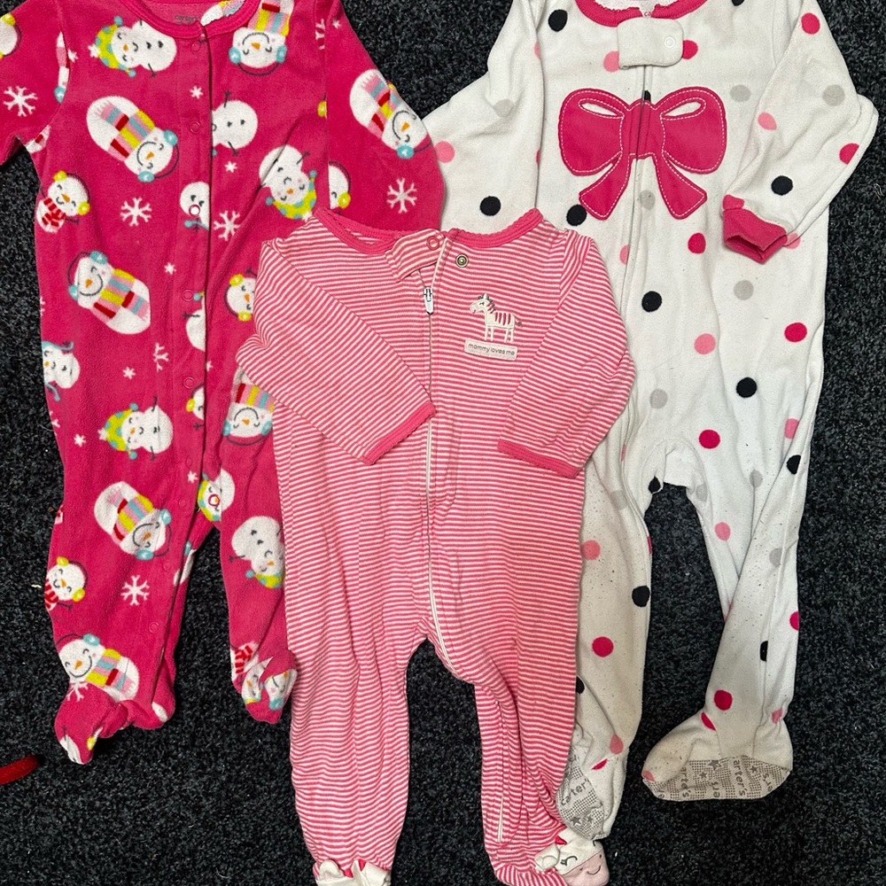 Girls 9-12M baby one piece sleepers- One Piece Set-